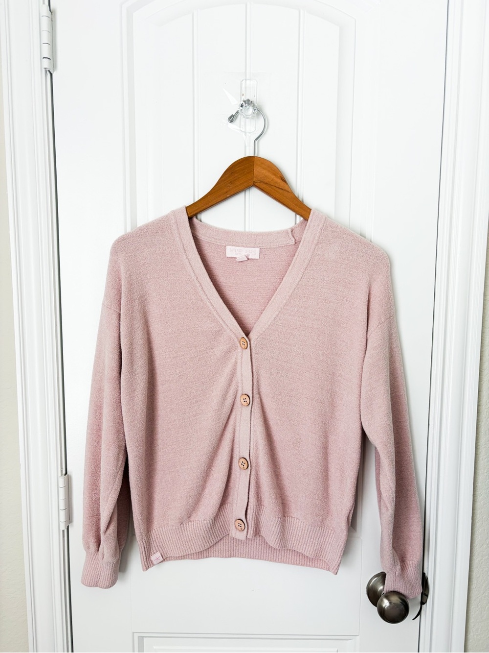 Barefoot Dreams Cozy Chic Lite Pink Cardigan Size XS